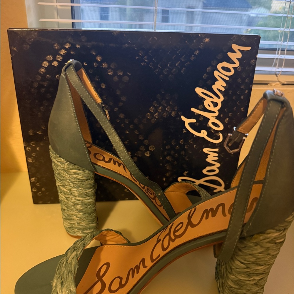 Sam Edelman blue Woven Heel Sandals